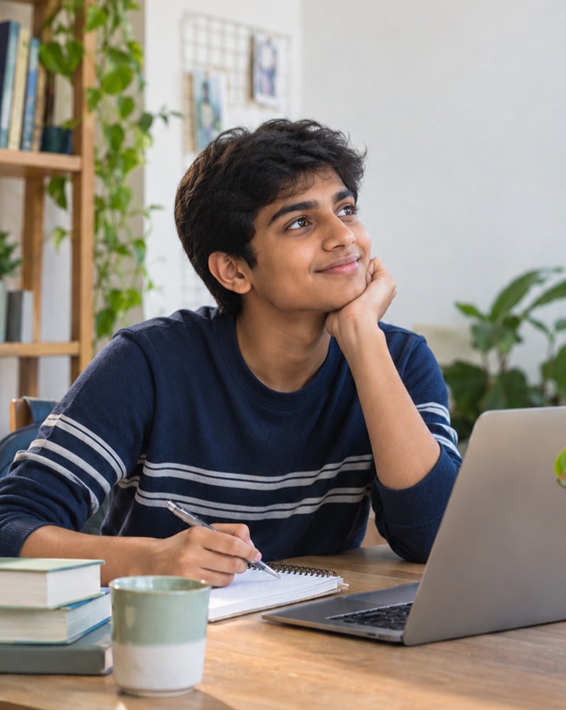 Student thinking about career choices
