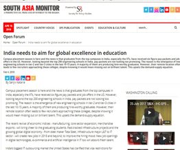 India needs to aim for global excellence in education